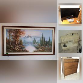 MaxSold Auction: This online auction features furniture such as drawer units and file cabinets, microwave stand, china cabinet, music cabinet, bookshelves, dresser, sofa and more, AC unit, prints, books, purses, TV, typewriter, games, kitchen items, sewing machine, decor and much more!