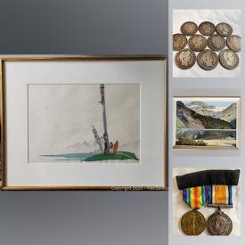 MaxSold Auction: This online auction features coins & banknotes, coins with Colourization, proof sets, woodblock print, oil on panel, ear to ear AI translating earbuds, sterling silver charm bracelet, WWI medals, Acer all-in-one computer, ukulele, banjo and much more!