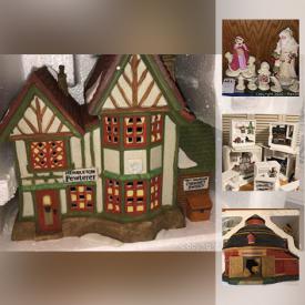 MaxSold Auction: This online auction features crystal glassware, fall and Halloween decor, Lenox pumpkin votives, plastic shelving, a huge collection of Department 56 items such as snow babies, villages, houses, accessories and much more!