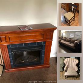 MaxSold Auction: This online auction features a sectional sofa, Williams Muskoka electric fireplace, IKEA Wardrobes, waterfall dining room set, home decor items, coffee table books, antique dressing table and much more.