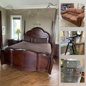 MaxSold Auction: This online auction features metal & slate coffee tables, California king bed, telescope, BBQ, wooden foosball table, winemaking equipment, TVs, skis, scaffolding, tools and much more!