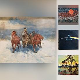 MaxSold Auction: This online auction features original watercolours, original oil on canvas, original lithographs, original acrylics on paper, blue mountain pottery, vintage carved stone sculptures, LPs, NIP toys, art books, coca-cola mini-fridge, vintage collector pop bottles and much more!