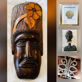 MaxSold Auction: This online auction features framed artwork, cast iron items, art glass, Novelty candle holders, tin signs, sterling jewelry, Novelty mirrors, ceramic knobs, vintage postcards, freshwater pearl necklaces, brass door knockers and much more!