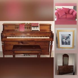 MaxSold Auction: This online auction features artworks, furniture, electronics,  appliances, lamps, exercise machines, Upright Piano, recliner, Corningware, glassware, cookware, Copier, Typewriter, Radio, vinyl, radios, books, vacuum, tools and much more.