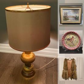 MaxSold Auction: This online auction features a vintage Singer knitting machine, Johnson bros dish set, fur vest. Anton Pieck framed art. After that Fur purse, Garmin GPS, small antique table, chandelier, china, Thomas the Train toddler bed, electric grill, microwave and other small kitchen appliances, crystal and cut glass, books and much more!