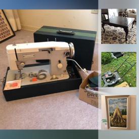 MaxSold Auction: This online auction features a sewing machine, Teak side table, stereo turntables, NIB scroller saw, small kitchen appliances, drafting table, tools, printer, fridge, chest freezer, compressor, garden tools, trimmers, ladders, snowblower, ping pong table, lawnmower and much more!