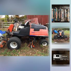 MaxSold Auction: This online auction features Jacobsen Textron LF 3400 Commercial Mower, landscape equipment parts, stereo components, DVDs, LPs, vintage walking canes, vintage four-post bed and much more!