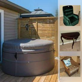 MaxSold Auction: This auction features hot tub, canoe, rain barrel, vacuum, tools, Infrared BBQ, garden tools, sofabed, patio set, planters. Muskoka chairs, small kitchen appliances, wood rocking chairs, upright freezer, bedroom furniture, dehumidifier, wall decor, metal bistro set and much more!