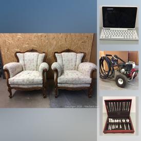 MaxSold Auction: This online auction features Rigid miter saw utility vehicle, portable Husky folding workbench, Rigid 18 Guage Brad nailer, DeWalt drill, cases, batteries, cordless multi saw, Honda GX200 3000 PSI Heavy-duty pressure washer, Samsung WAM 1500 wireless speaker, sunbeam Rotisserie, assorted hand tools, clamps, Ryobi gas-powered weed wacker and much more.