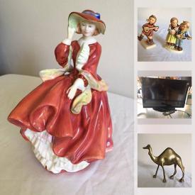 MaxSold Auction: This online auction features TV, cedar chest, IKEA furniture, portable dishwasher, soapstone sculptures, medical equipment, Goebels, Royal Doulton figurines, teacups, smart burners and much more!