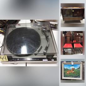 MaxSold Auction: This online auction features French Provincial server, brass bed, vintage washing machine, Wicker coffee table, radio cabinet, stained glass light, vintage razors, Victorian chair and much more!