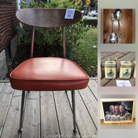 MaxSold Auction: This online auction features silver plate, art such as framed prints, copper art, and vintage lithograph, serve ware, luggage, craft supplies, home decor, glassware, DVDs, Wii games, MCM chair, footwear, books and much more!