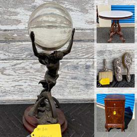 MaxSold Auction: This online auction features vintage & antique furniture, antique oil paintings, Bronze sculptures, silver plate teapots and much more!