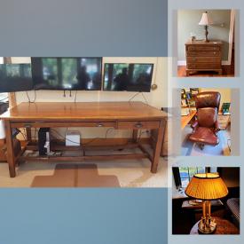MaxSold Auction: This online auction feature antiques such as drafting table, cabinets, server, butler’s tray, and butter churn, furniture such as wicker chairs, bar stool, executive office chairs, and tufted sofa, collectibles such as copperware, pewter, display plates, and silver plate, corner baker’s racks, dishware, stoneware, pottery, table lamps, stemware, area rugs, books, glassware, file cabinets, Sanyo refrigerator, framed prints, luggage, cameras, home decor, linens, Hafley power amp, planters, fire pit, oil lamps and much more!