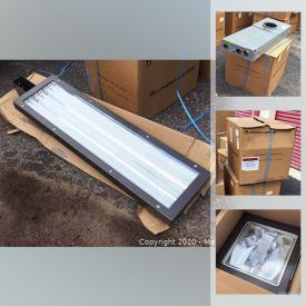 MaxSold Auction: This online auction features outdoor lights, conduits, can lights, electrical parts and more!