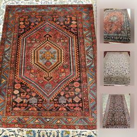 MaxSold Auction: This online auction features hand-knotted wool and silk Persian rugs including brands such as Gholtogh, Torkeman, Zanjan, Kashan and Naeen.