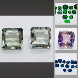 MaxSold Auction: This online auction features Gemstones such as Prasiolites, Sapphires, Tigers Eye's, Peridots, Lazulis, Emerald, Garnets, Moonstones, and Aquatic Fossils, sterling drop earrings, rings and much more!