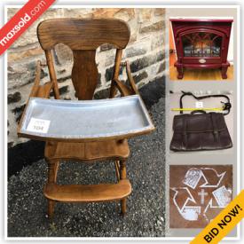 MaxSold Auction: This online auction features Jack Georges leather bag briefcase, fireplace stove, Angel collection, copper pots, antique Nippon China, collector plates, bar towel collection, costume jewelry, boomerang, sleep solutions machine and much more!