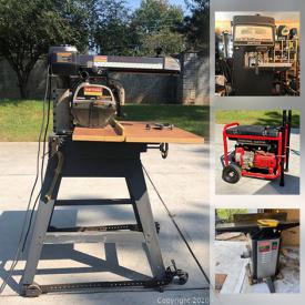 MaxSold Auction: This online auction features a fish tank and supplies, tools such as a radial saw, paint sprayer, drill press and more, bikes, Yamaha keyboard, china cabinet, piano bench, sideboard, holiday light projector, job site radio, air filtration system and much more!