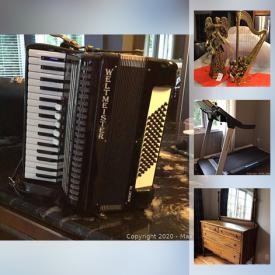 MaxSold Auction: This online auction features vintage furniture, English saddle, mirrors, accordion, Limoge China, framed art, electric fireplace heater, exercise equipment, art glass, small kitchen appliance, and much more!