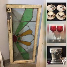 MaxSold Auction: This online auction features designer plates, vintage hobnail bottle, small kitchen appliances, vintage costume jewelry, vintage bottles, vintage milk glass, vintage prints, teacups, stained glass window and much more!