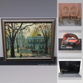 MaxSold Auction: This online auction features artworks, furniture, electronics, lamps, Black and decker jigsaw, LG 43" TV, Granada voice lead, Nintendo, kitchen items, books and much more.