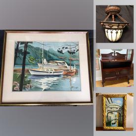 MaxSold Auction: This online auction features oil paintings, framed art, china, sterling silver, vintage figurines, frames, plants, framed posters, vintage tea set, collectible eggs, trinket box, floor and table lamps, crystal, side table, vintage sideboard, amber jewelry, Belleek, china, sculptures, agate and much more!