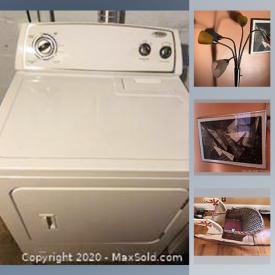 MaxSold Auction: This online auction features window AC, small kitchen appliances, vintage stoneware, Weathertech floor mats, NIB video security system, board games, gas dryer vintage tools and much more!