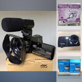 MaxSold Auction: This online auction features new in open box items such as video doorbell, dash camera, computer gear, lighting, toys, gaming gear, echo dots, mini P.C. and much more!