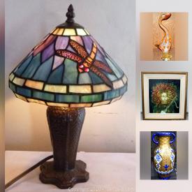 MaxSold Auction: This online auction features art deco floor lamp, stained-glass panel, Gothic Victorian candleholder, Jadeite mixing bowls, art glass, stained-glass table lamps, art pottery, iridescent carnival glass, Darth Vader toaster, ceramic Christmas trees, Dr. Who Tardis lamp and much more!