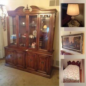 MaxSold Auction: This online auction features furniture such as a cabinet, coffee table, display cabinet, china cabinet, dresser, desk and more, jugs. planters, platters, tray, barware, freezer, kitchenware, grandfather clock, linen, wall decor and much more!