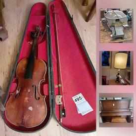 MaxSold Auction: This online auction features camping equipment, upright piano, power & hand tools, drop leaf table, kitchen gadgets, lawnmower, dollhouse miniatures, cuckoo clock, vintage games, violin, vintage wash table, dell computer, TV, office supplies, costume jewelry and much more!