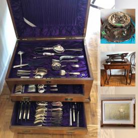 MaxSold Auction: This online auction features furniture such as armchairs, folding chairs, desk, table, cabinet, couch, dresser, cabinet and more, prints, clothing, jewelry, china, cutlery, miniatures, figurines and much more!