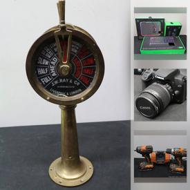 MaxSold Auction: This online auction features replica ship controls, Razer gaming accessories, Canon camera, film camera, tools, DC/AC power inverter, portable sanitizer bag, glassware, computer and phone parts, speaker set, board games, trimmer, grinder, amplifier and other electronics, dresser, glass side table, shoes, dolly, table and chairs and much more!