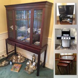 MaxSold Auction: This online auction features a solid wood console table, gently used books covering various topics such as the Royal Family, famous battlefields, Antarctic expedition, Canon PIXMA MX532 wireless office all-in-one printer, cast iron table, cookie sheets, pie plate, loaf pan, graters, measuring cups, electric mixer, Mixer, coffee grinder, electric and stovetop kettle, cream and sugars, salt and pepper, teapots, two vintage sugar bowls, Reprodux solid wood stacking tables, dressing table and stool, triple dresser by Candle furniture, Dark wood dressing table with drawer, Kenmore microwave and much more.
