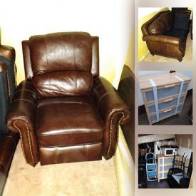 MaxSold Auction: This single storage locker auction features leather sofa, dressers, microwave, lamps, 42” TV and much more!