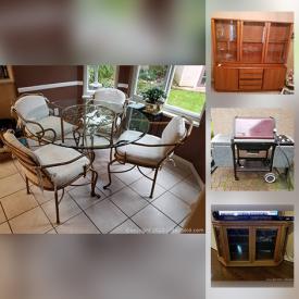 MaxSold Auction: This online auction features personal electronics, ornamental fountain, small kitchen appliances, Teak hutch, golf clubs, outdoor propane heater, Bbq grill, trunks and much more!