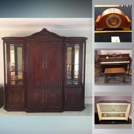 MaxSold Auction: This online auction features Teak bookshelves, antique furniture, leather loveseat, upright piano, Swarovski crystal figurines, collector plates, English cottage collection, small kitchen appliances, TVs, dream machines, vintage pyrex, push mower, Kenmore dryer and much more!