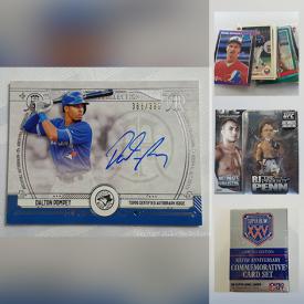 MaxSold Auction: This online auction features sports cards such as Hockey Rookies, vintage baseball, vintage Michael Jordan, Nascar, golf cards, MLB, FIFA World Cup, Canadian Olympic, Reggie Jackson, NFL Tom Brady, MLB Jersey cards and much more!