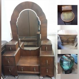 MaxSold Auction: This online auction features furniture such as a dresser, chest of drawers, tall secretary, dining table, buffet, rolltop desk, marble table, bookcase, nightstand, china cabinet, trunk, desk, entertainment cabinet, grill harp and much more!