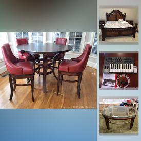 MaxSold Auction: This online auction features stereo components, toys, dining room furniture, pearl flute, keyboard, small kitchen appliances, art glass, area rugs, pressure washer, Poang Chairs, play yard, art & craft supplies and much more!