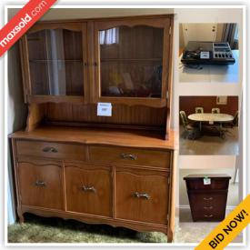 MaxSold Auction: This online auction features a stereo and other electronics, Dyson vacuum, Legos, lamps, furniture such as a vintage table, hutch, wood side table, armchair, couch, fruitwood coffee table, headboard, buffet, curio cabinet, microwave stand, vintage dresser, sofa bed, 3 drawer dresser and more, vintage dishes, electric double burner, tree trimmer, artificial tree, stockpot, stroller, rocking horse, roasting pan, stamps and much more!