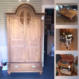 MaxSold Auction: This online auction features artworks, furniture, electronics, decor, collectibles, antiques, Nautilus abdominal machine, Lortone Rotary Tumbler, Christmas decor, figurines, vintage turntable, DVDs, Ethan Allen, boxing set and much more.