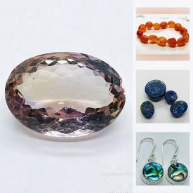 MaxSold Auction: This online auction features Gemstones such as Ametrines, Topazes, Moonstones, Citrine's, Lapis Lazuli's, Emeralds, Peridot's, Quartzes, Sapphires, and Jewelry such as Carnelian Bracelet, sterling ring, sterling drop earrings and much more!