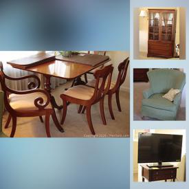 MaxSold Auction: This online auction features MCM furniture, depression glass, Lenox china, Mink coat, TV, Bose wave music system, secretary desk and much more!