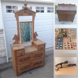 MaxSold Auction: This online auction features coins, antique Edison records, hand tools, golf clubs, snow racer sled, Bongo board, wood carvings, sports cards, antique farmhouse sink, antique furniture, fishing lures and much more!