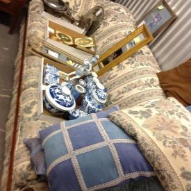MaxSold Auction: **Items stored in a climate control unit by seller, this is not a storage unit auction but sale of contents by owner. </br>
</br>
Features cedar chest, Victorian style side table, Bjorn Wiinblad candleholder, sewing table, art, Nordic Track tread mill, sofa, mirror and so much more! 