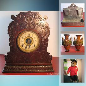 MaxSold Auction: This online auction features Ingram gingerbread clock, cuckoo clocks, vintage Richelieu faux pearls, collectors plates, antique tools, vintage salesman sample jewelry panels, Inuit art, rock carvings, glass insulators, red rose tea figurines, new pipes and much more!