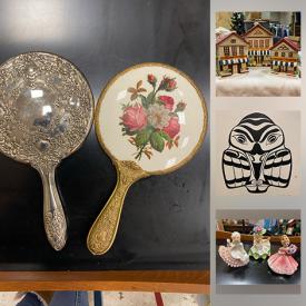 MaxSold Auction: This online auction features artwork, furniture, electronics, collectibles, decor, lamps, Raven by Chief Henry Speck print, antiques, Georgian porcelain dish, ceramic cookie jars, pair of handheld mirror, figurines, wood sculpture, a matchbox and much more.