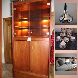 MaxSold Auction: This online auction features collectibles such as fine china and collector plates, furniture such as rosewood cabinet, Adirondack chairs, and a queen-size bed sofa, shelves, porcelain, outerwear, barware, pottery, linens, home decor, Christmas decor and much more!